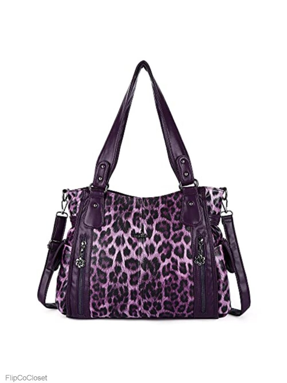 Washed Vegan Leather Hobo Shoulder Bag Top Handle Satchel Tote Purse